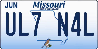 MO license plate UL7N4L