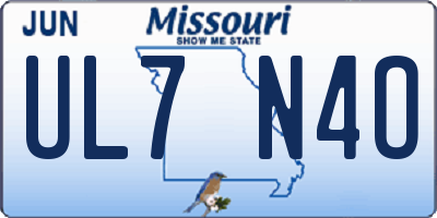 MO license plate UL7N4O