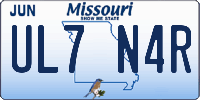 MO license plate UL7N4R