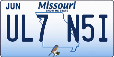 MO license plate UL7N5I
