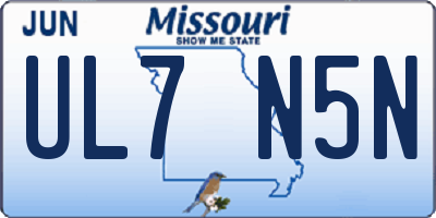 MO license plate UL7N5N