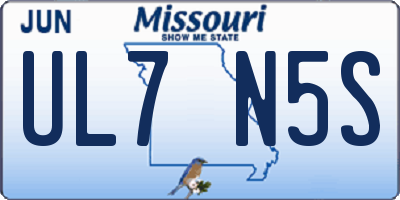 MO license plate UL7N5S