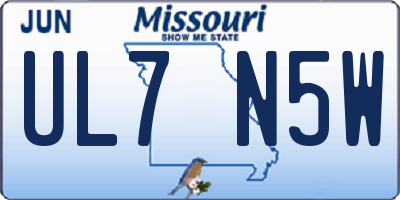 MO license plate UL7N5W