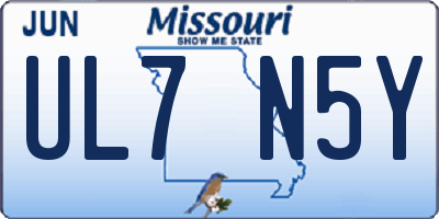MO license plate UL7N5Y