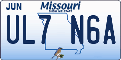 MO license plate UL7N6A
