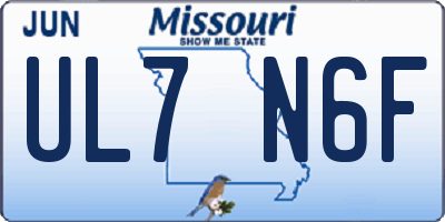 MO license plate UL7N6F