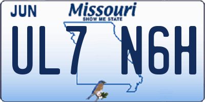 MO license plate UL7N6H