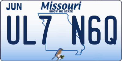 MO license plate UL7N6Q
