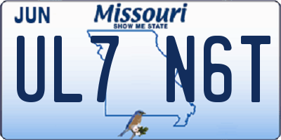 MO license plate UL7N6T