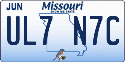 MO license plate UL7N7C