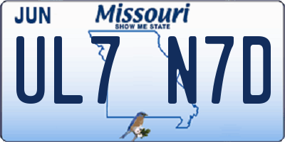 MO license plate UL7N7D