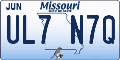 MO license plate UL7N7Q
