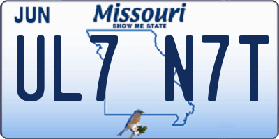 MO license plate UL7N7T