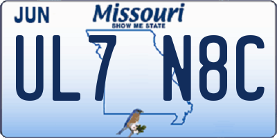 MO license plate UL7N8C