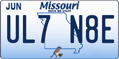 MO license plate UL7N8E