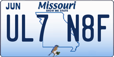 MO license plate UL7N8F