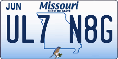 MO license plate UL7N8G