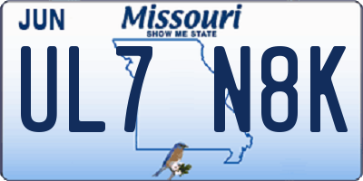 MO license plate UL7N8K