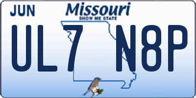 MO license plate UL7N8P