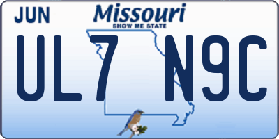 MO license plate UL7N9C