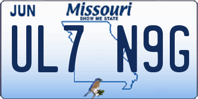 MO license plate UL7N9G