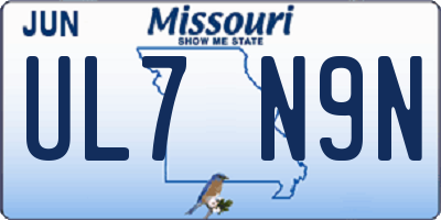 MO license plate UL7N9N