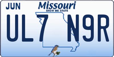 MO license plate UL7N9R
