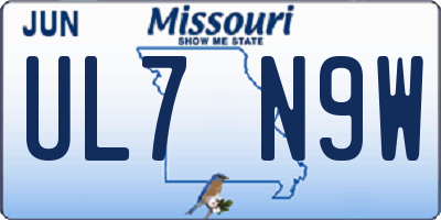 MO license plate UL7N9W