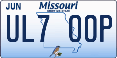 MO license plate UL7O0P