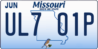 MO license plate UL7O1P
