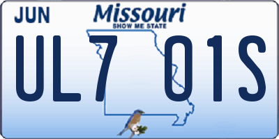 MO license plate UL7O1S