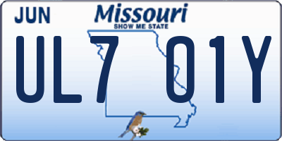 MO license plate UL7O1Y