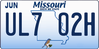 MO license plate UL7O2H
