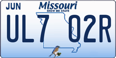 MO license plate UL7O2R