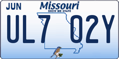 MO license plate UL7O2Y