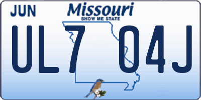 MO license plate UL7O4J