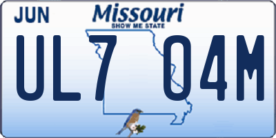MO license plate UL7O4M