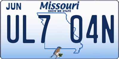 MO license plate UL7O4N