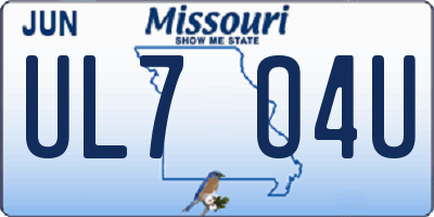 MO license plate UL7O4U