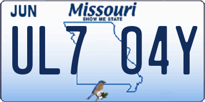 MO license plate UL7O4Y