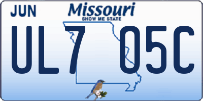 MO license plate UL7O5C