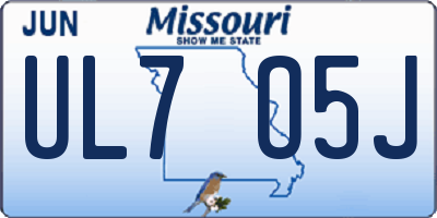 MO license plate UL7O5J