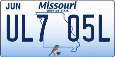 MO license plate UL7O5L