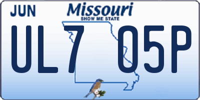 MO license plate UL7O5P