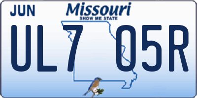 MO license plate UL7O5R