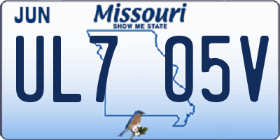 MO license plate UL7O5V