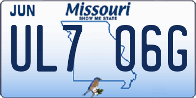 MO license plate UL7O6G