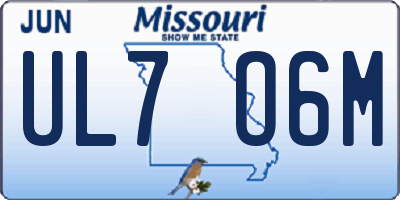 MO license plate UL7O6M