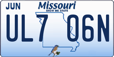 MO license plate UL7O6N