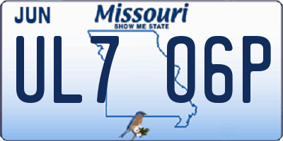 MO license plate UL7O6P